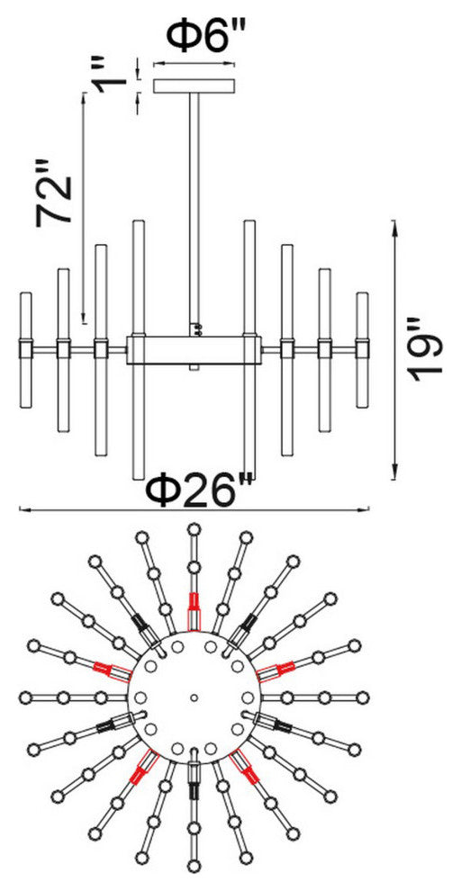 Miroir 10 Light Chandelier With Polished Nickel Finish