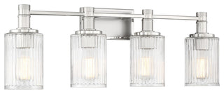 Concord 4-Light Bathroom Vanity Light, Silver and Polished Nickel