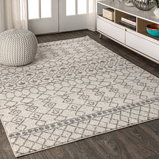 Izil Moroccan Beni Souk Area Rug, Cream/Gray, 3 X 5
