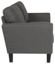 Bari Upholstered Loveseat, Dark Gray Fabric