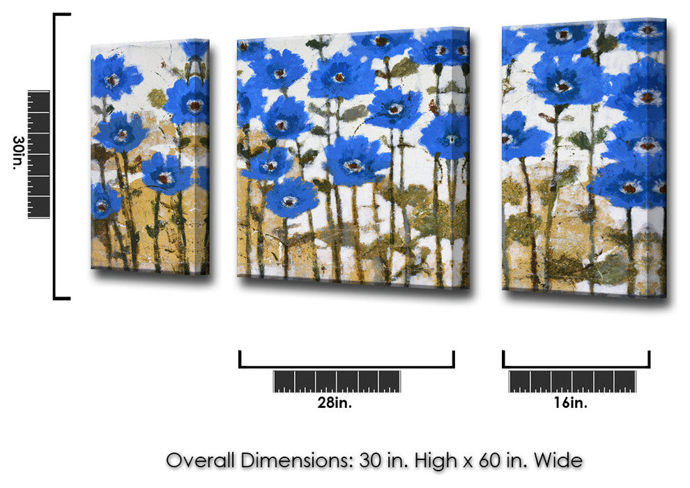 Ready2HangArt 'Spring Sapphires' by Norman Wyatt Jr. 3-PC Canvas Art Set