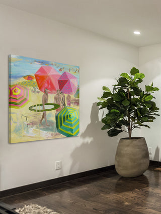 "Surfer Dudes" Painting Print on Wrapped Canvas, 40"x40"