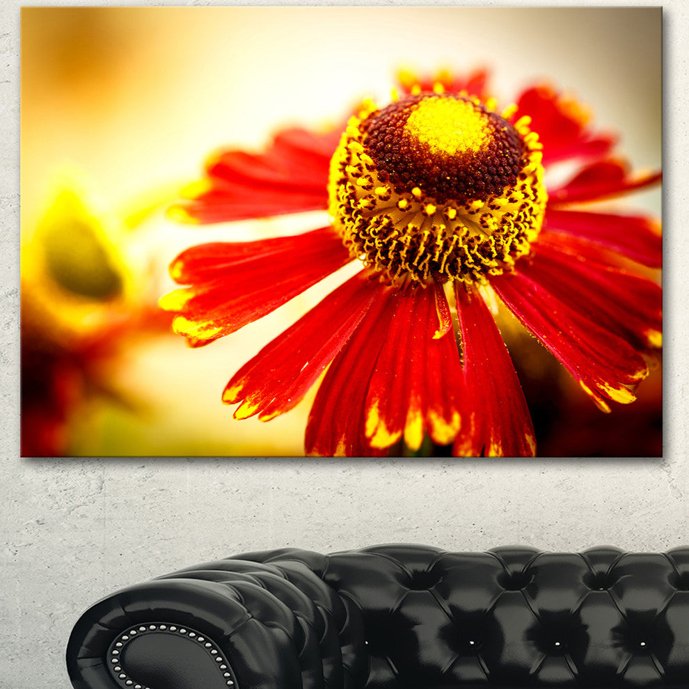 Beautiful Flower on Yellow Background, Flower Artwork on Canvas, 40"x30"