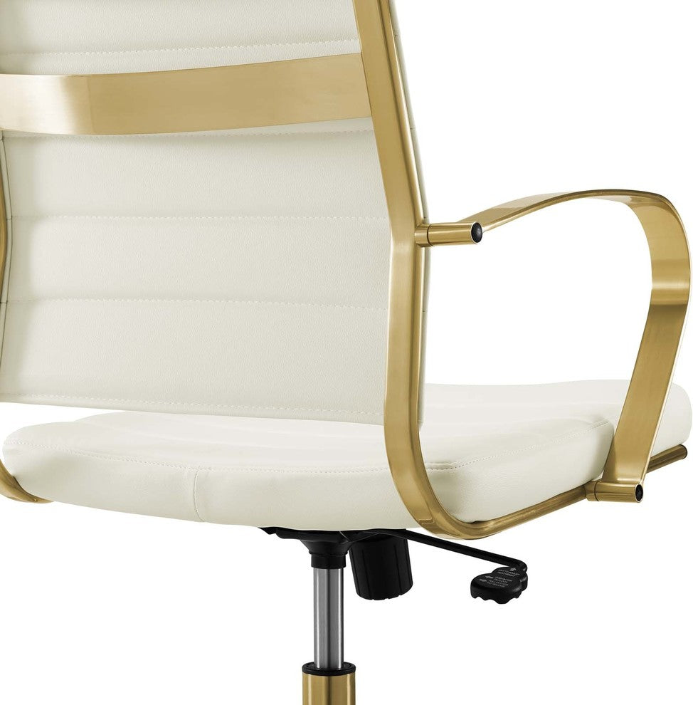 Jive Gold Stainless Steel Highback Office Chair Gold White