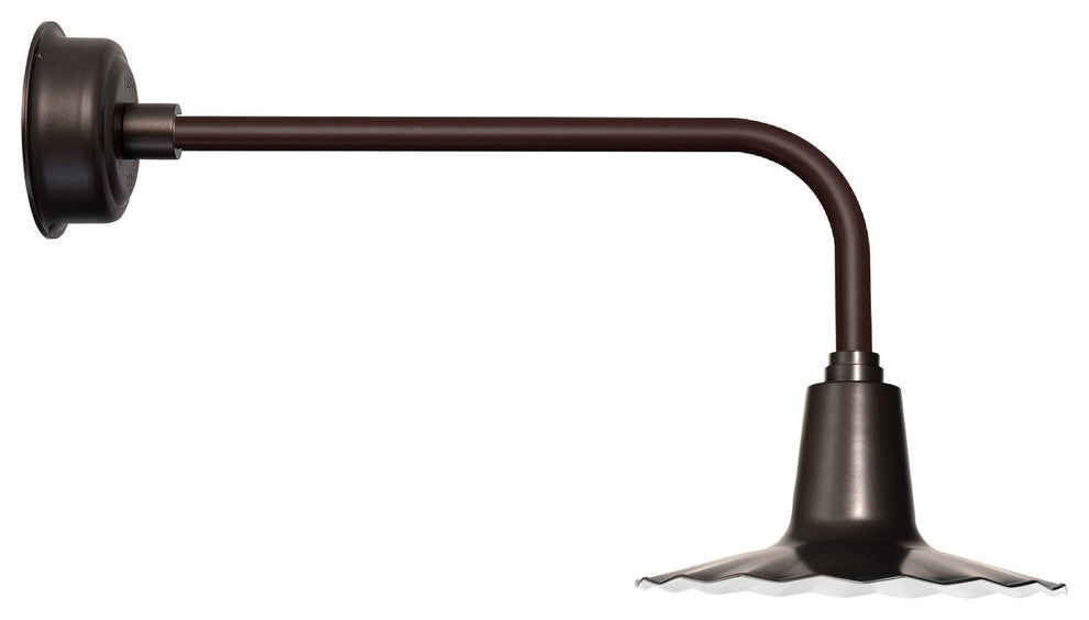 12" Iris LED Wall Sconce Light With Traditional Arm, Mahogany Bronze
