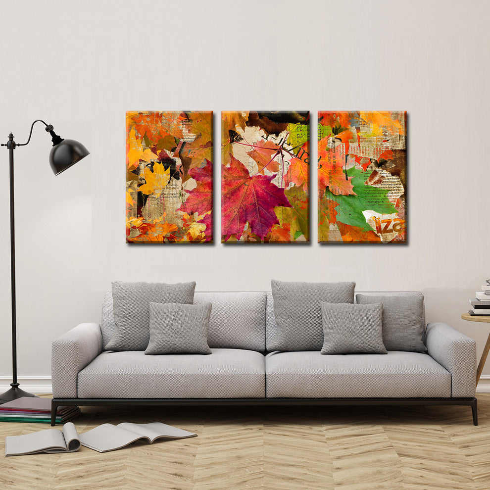 Fall Ink XX, Canvas Wall Art 3-Piece Canvas Art Set, 20"