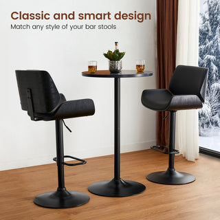 Set of 3 Pub Table Set, 1 Tabel and 2 Stools, Black