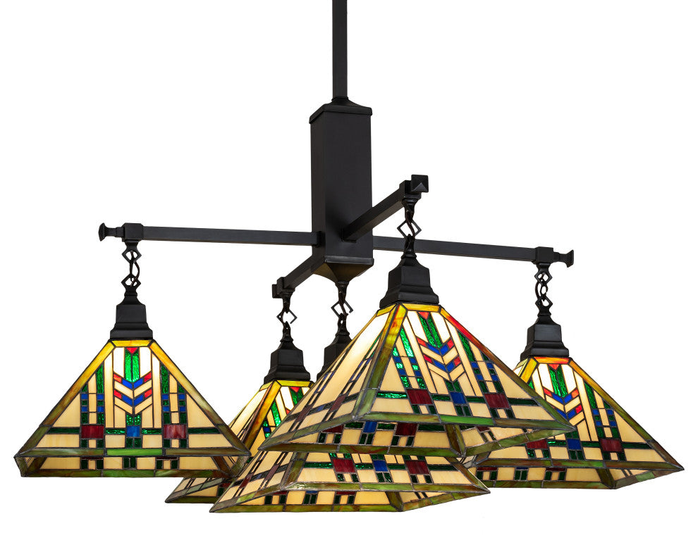38" Square Prairie Wheat 5 Light Chandelier