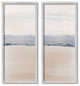 Abstract Nautical Shoreline Landscape Blue Beige Horizon,10 x 24