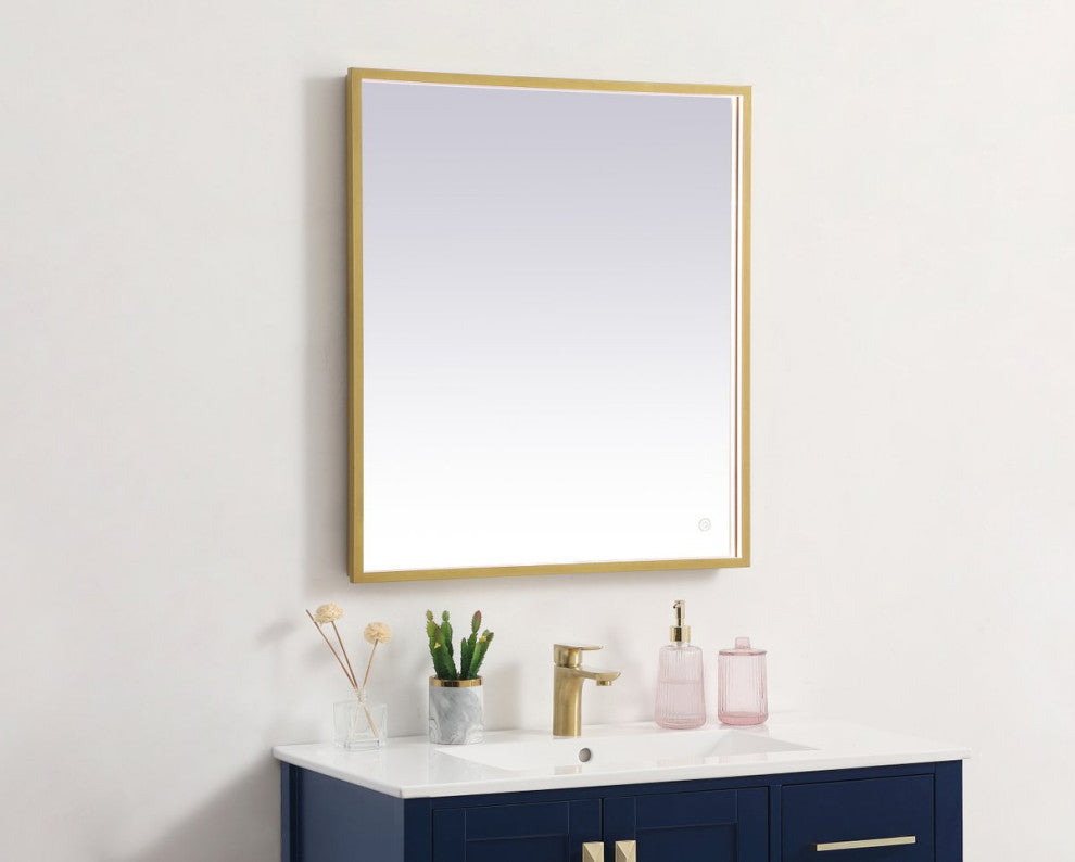 Modern Brass Led Mirror