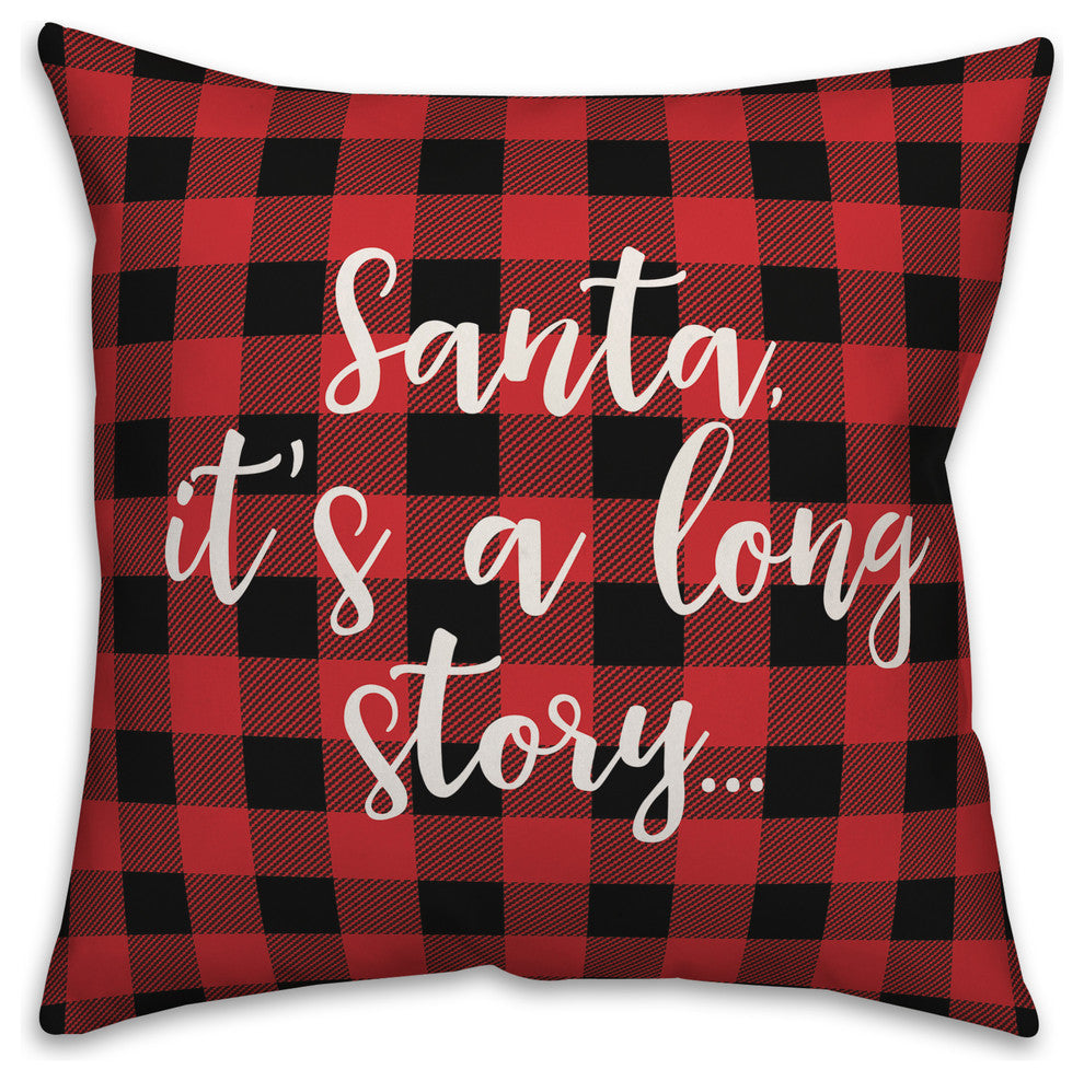 Love, Buffalo Check Plaid 18x18 Throw Pillow Cover
