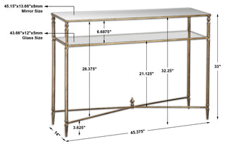 Uttermost Henzler Mirrored Glass Console Table