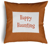 Happy Haunting Ticking Accent Pillow With Removable Insert, Dark Red, 20"x20"