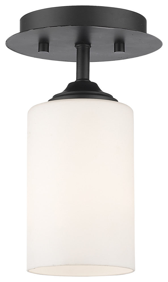 Bordeaux Collection 1 Light Flush Mount Light in Bronze Finish