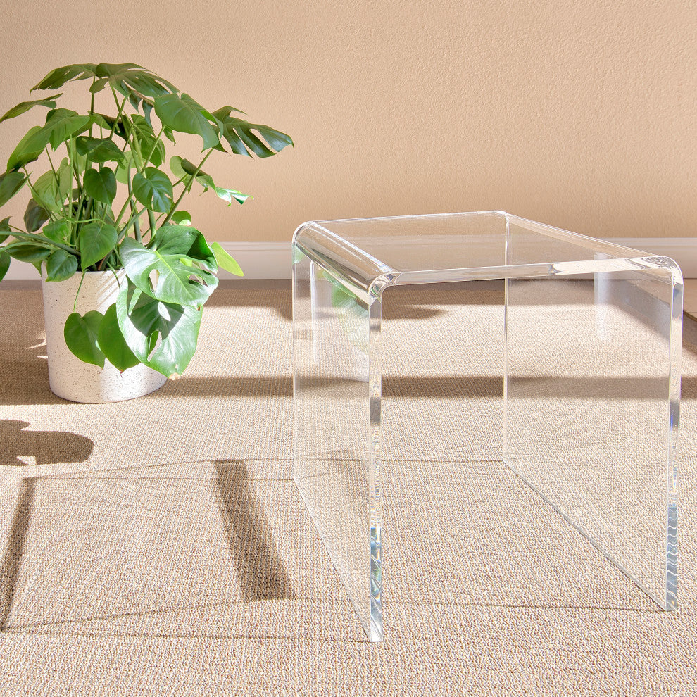 Veobreen 16" Side Table, Clear Acyrlic