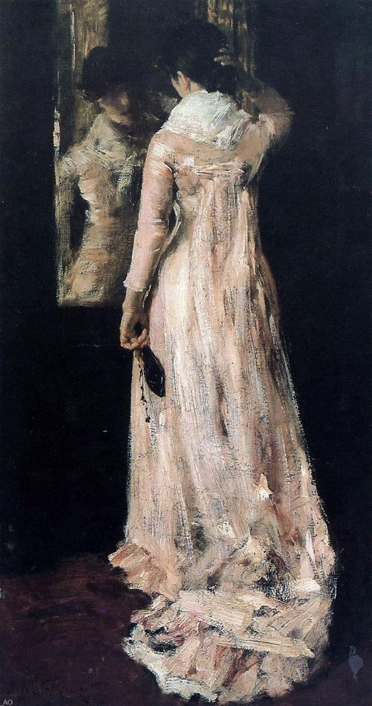 William Merritt Chase The Mirror, 15"x30" Wall Decal