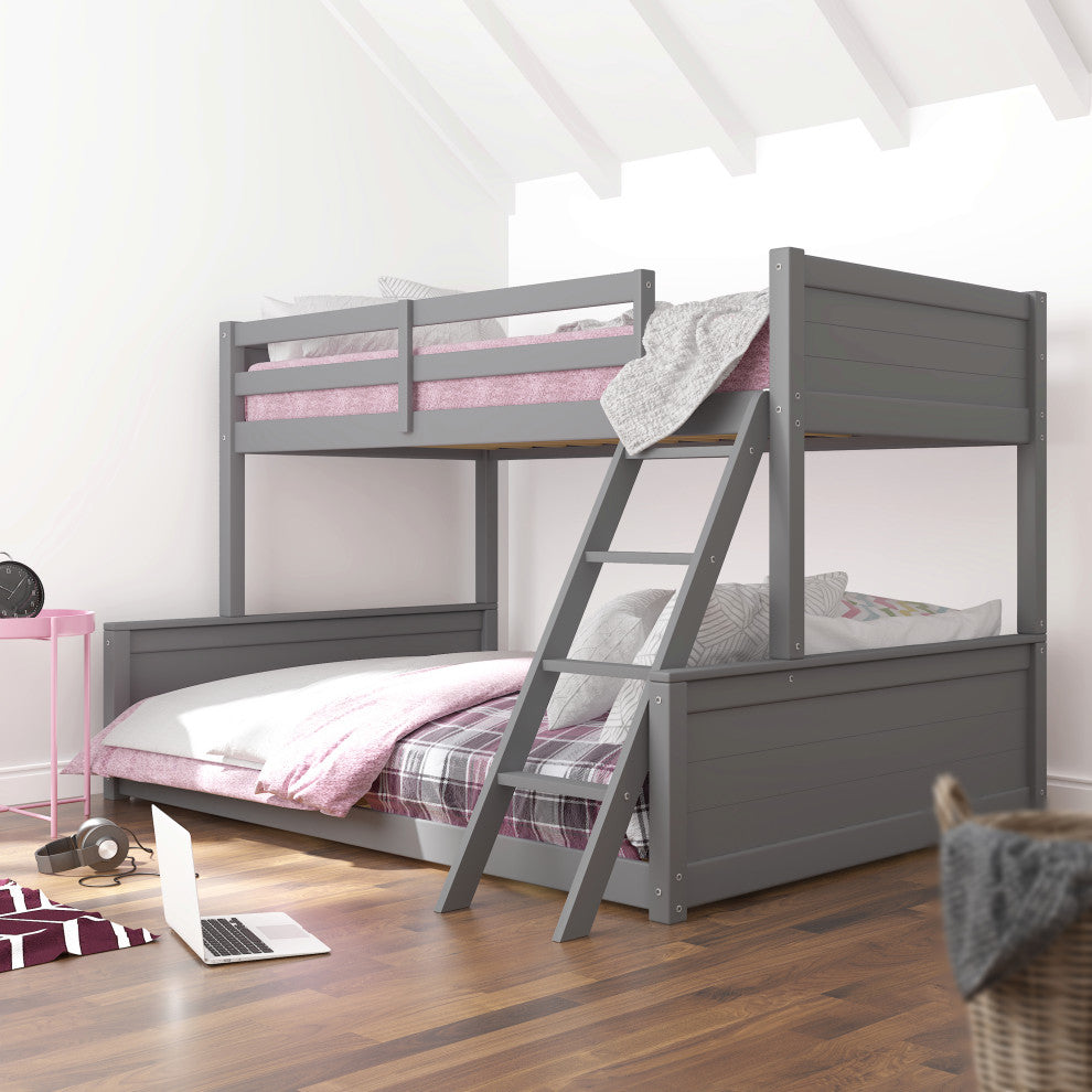 Hillsdale Capri Wood Twin Over Full Size Bunk Bed with Ladder