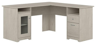 Cabot Engineered Wood 60W L-Shaped Computer Desk in Linen White Oak