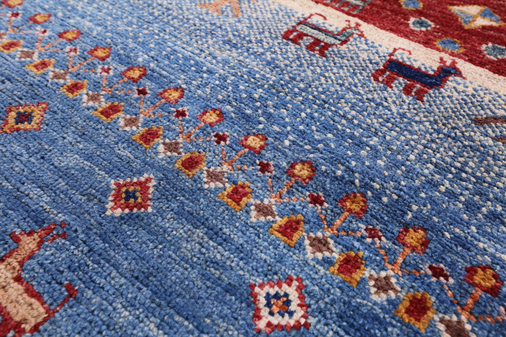 Runner Persian Gabbeh Tribal Hand-Knotted Rug 2' 9" X 8' 1" Q10934