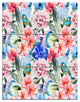 "Colorful Flowers and Birds Watercolor" Metal Wall Art, 3 Panels, 28"x36"