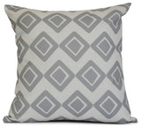 Gray Diamond Jive 1, Geometric Print Pillow, 20"x20"