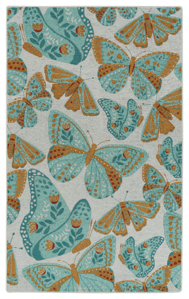 Kaleen Critter Comforts Collection Light Blue 5'' x 8'' Rug