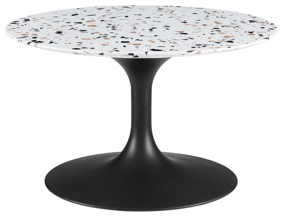 Coffee Table, Round, White Black, Wood, Metal, Modern, Lounge Cafe Hospitality