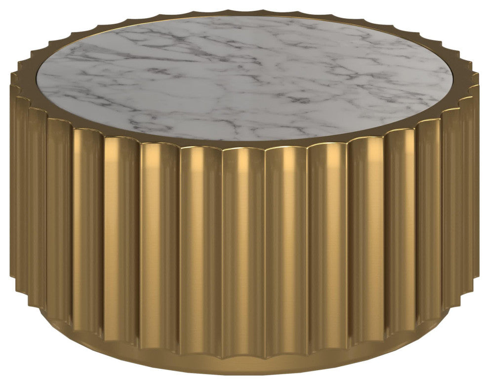 Marble coffee table with gold stainless steel base