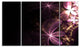 Purple Shiny Fractal Flowers, Abstract Wall Art Canvas, 48"x28", 4 Panels