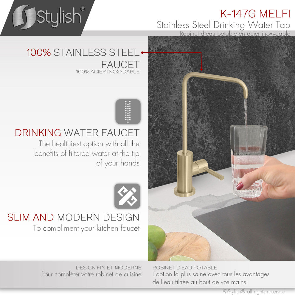 STYLISH Single Handle Stainless Steel Drinking Water Kitchen Faucet