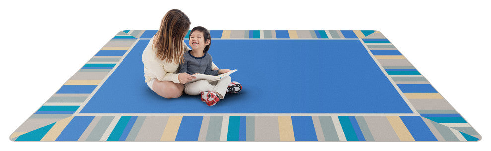Off The Cuff 5'4" X 7'8" Area Rug, Color Light Blue
