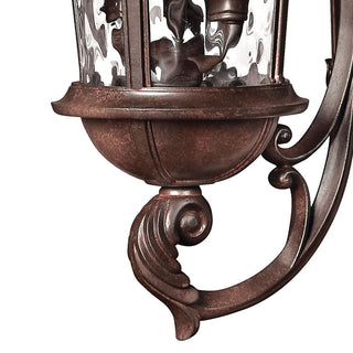 Windsor Medium Outdoor Wall Sconce, River Rock With Clear Water Glass Glass