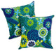 Blazing Needles 17" Outdoor Knife Edge Throw Pillows, Set of 2, Luxury Azure