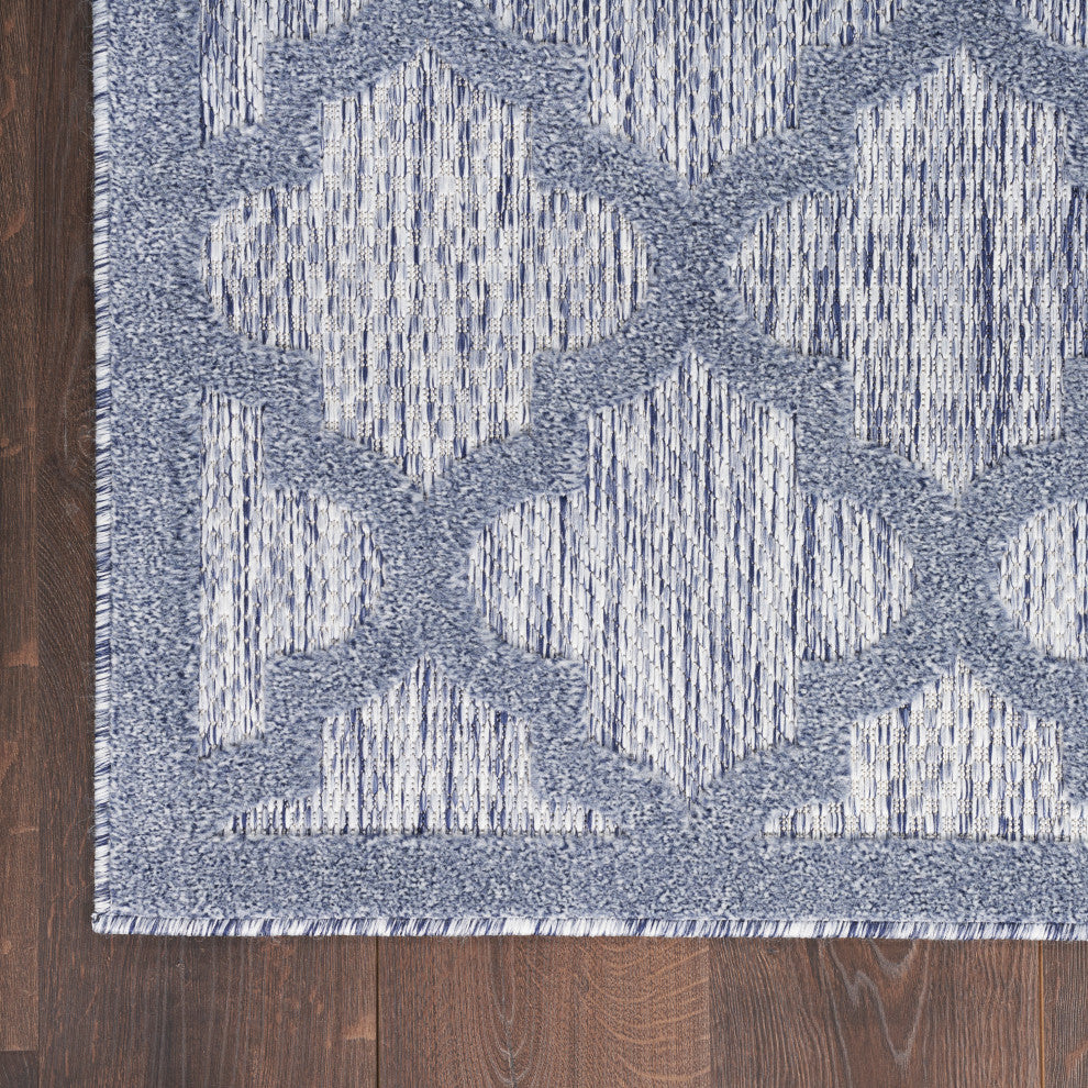Nourison Easy Care 5' x 7' Denim Blue Modern Area Rug