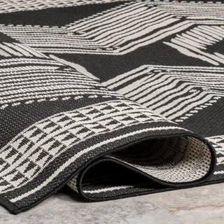 Nuloom Ranya Tribal Indoor/Outdoor Contemporary Area Rug, Black 9'6"X12'
