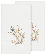 Linum Home Textiles Spring Time Embellished, White, Bath Towel, 2-Piece Set