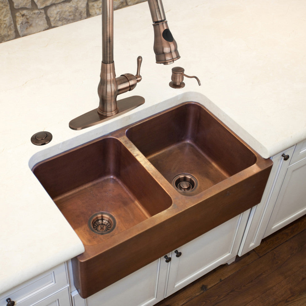 Single Outlet Copper Garbage Disposal Kitchen Air Switch Kit, Antique Copper