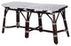 Dark Brown and White Rattan Bench
