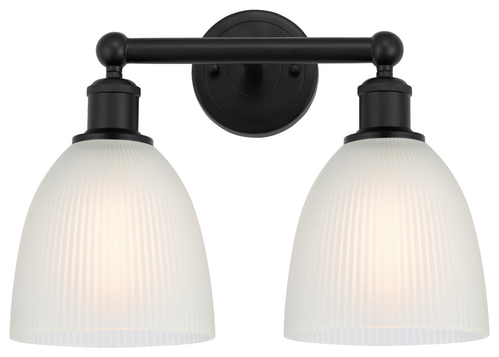Innovations 616-2W-BK-G381 Castile 2 Light 15" Bath Vanity Light, Matte Black