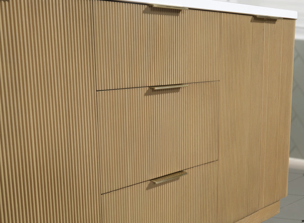 Ari Kitchen and Bath Calamigo 60" Freestanding Bathroom Vanity Oak
