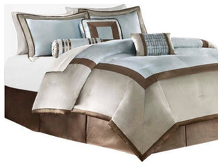 Madison Park Polyoni-Pieced Solid Comforter 7-Piece Set, Queen