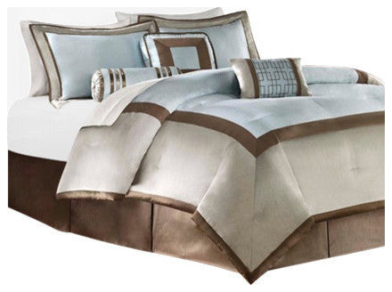 Madison Park Polyoni-Pieced Solid Comforter 7-Piece Set, Queen