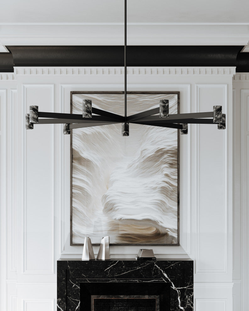 Predock 9-Light Chandelier Black Brass