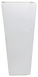 36" Tall White Square Ceramic Pot
