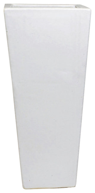 36" Tall White Square Ceramic Pot