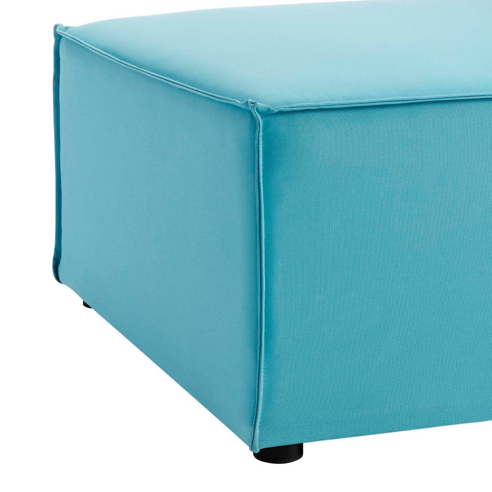 Sofa Middle Chair, Fabric, Blue, Outdoor Patio Balcony Cafe Bistro Garden