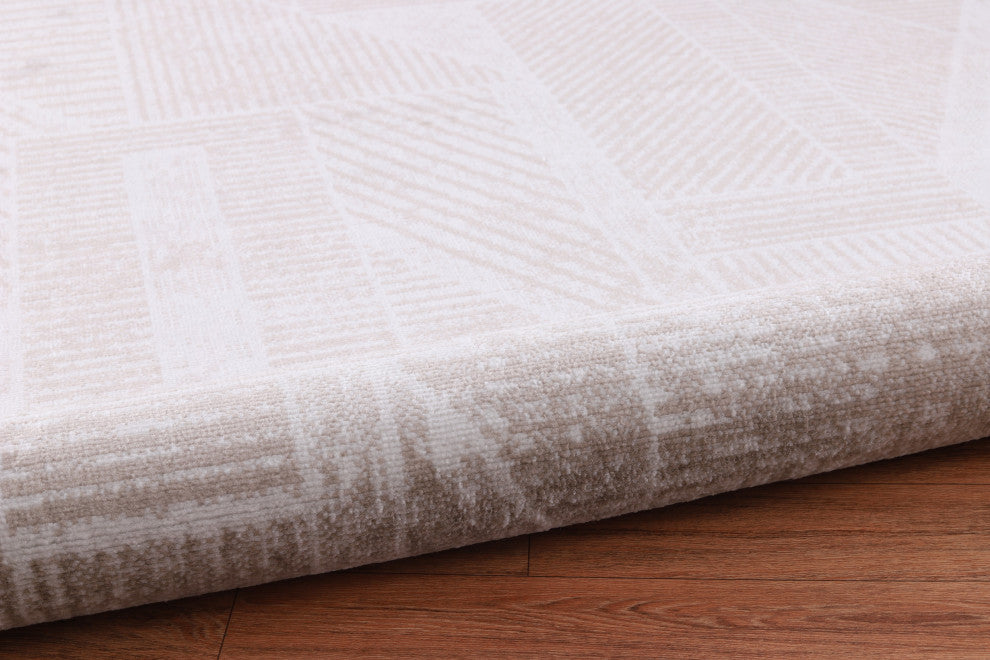 Low-Pile Auden Beige/Ivory Rug, Beige, 6'5"x9'5"