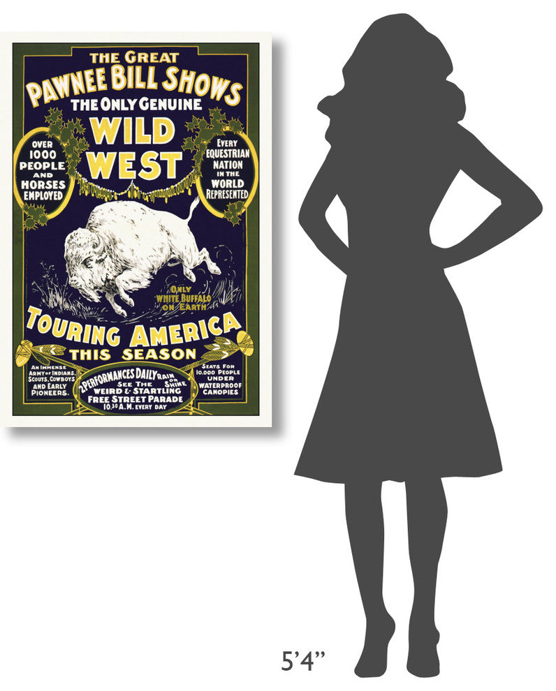 The Great Pawnee Bill Shows, The Only Genuine Wild West, 28x40