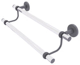 Clearview 30" Double Towel Bar with Twisted Accents, Matte Gray