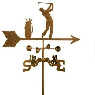 Male Golfer Weathervane With Deck Mount